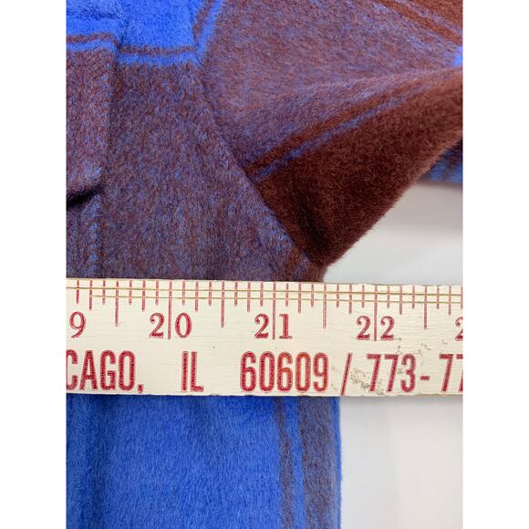 Rails Jaro Coat NEW Womens L Buffalo Plaid Cobalt Blue Chocolate Wool Blend - Picture 10 of 16
